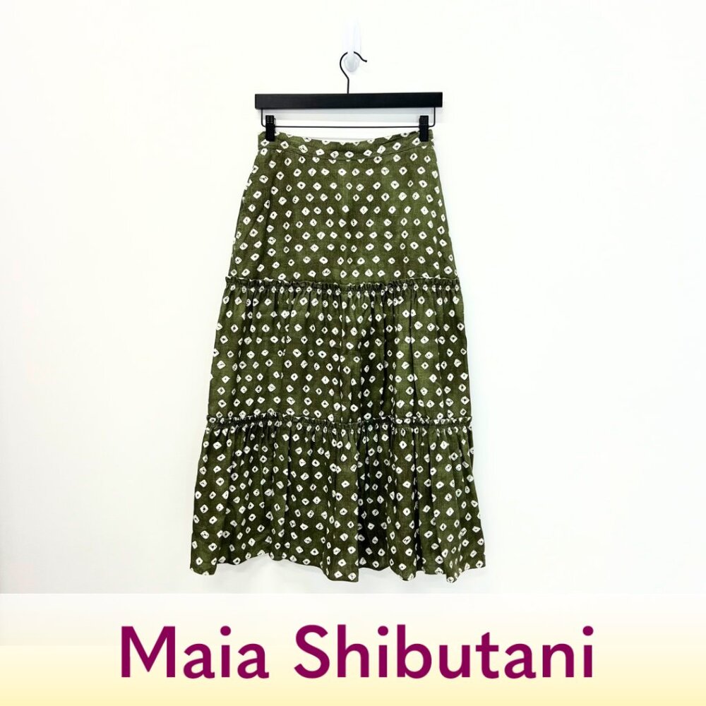 Polo Ralph Lauren Green Midi Tiered Skirt